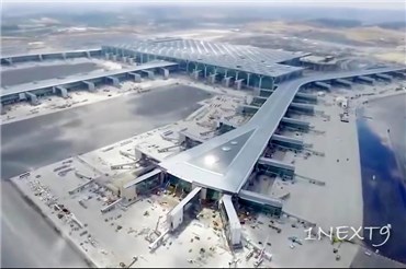 ماشین آلات راه سازی در پروژه عظیم ساخت بزرگترین فرودگاه جهان